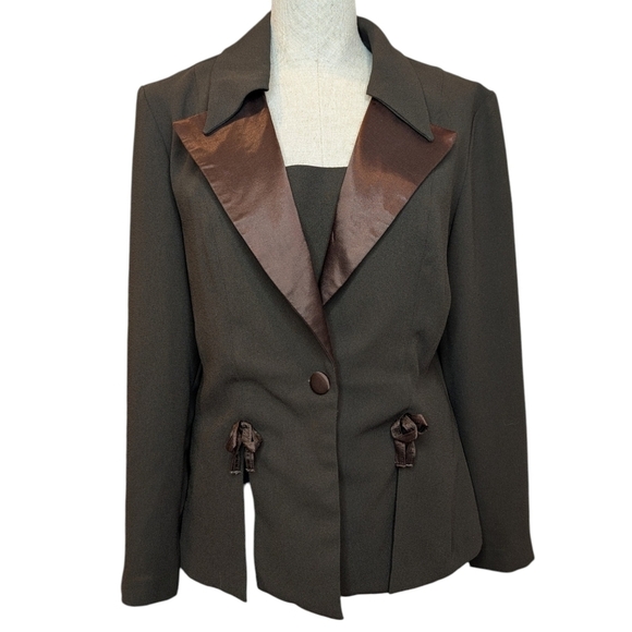 Joseph Ribkoff Jackets & Blazers - Joseph Ribkoff Y2K Made in Canada Satin Trim Blazer 12